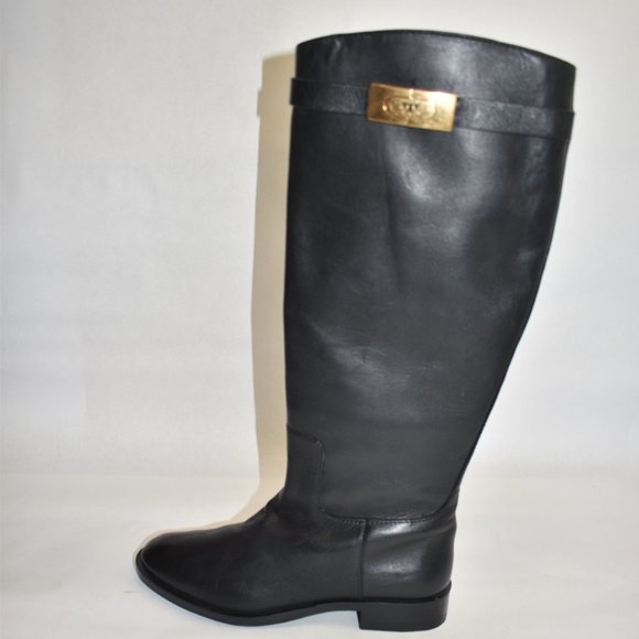 Tory Burch T-HARDWARE RIDING BOOT Black Size 8.5 M - Picture 5 of 9
